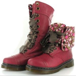 Dr Martens Triumph 1914 Red Floral Leather Boots